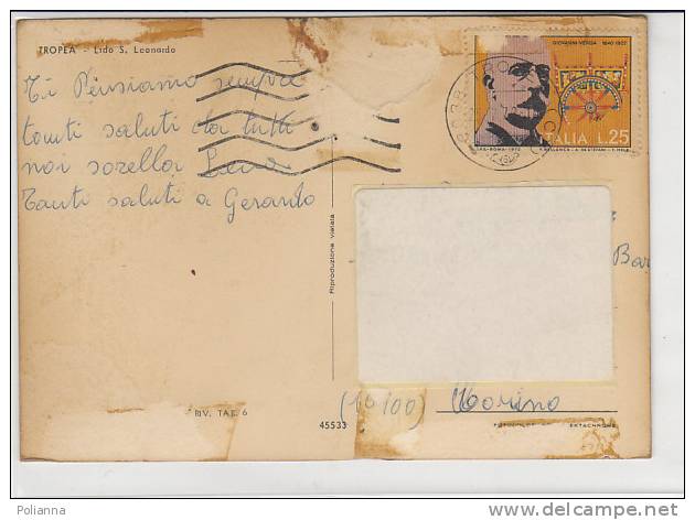 PO0069B# VIBO VALENTIA - TROPEA - LIDO S.LEONARDO  VG 1972 - Vibo Valentia