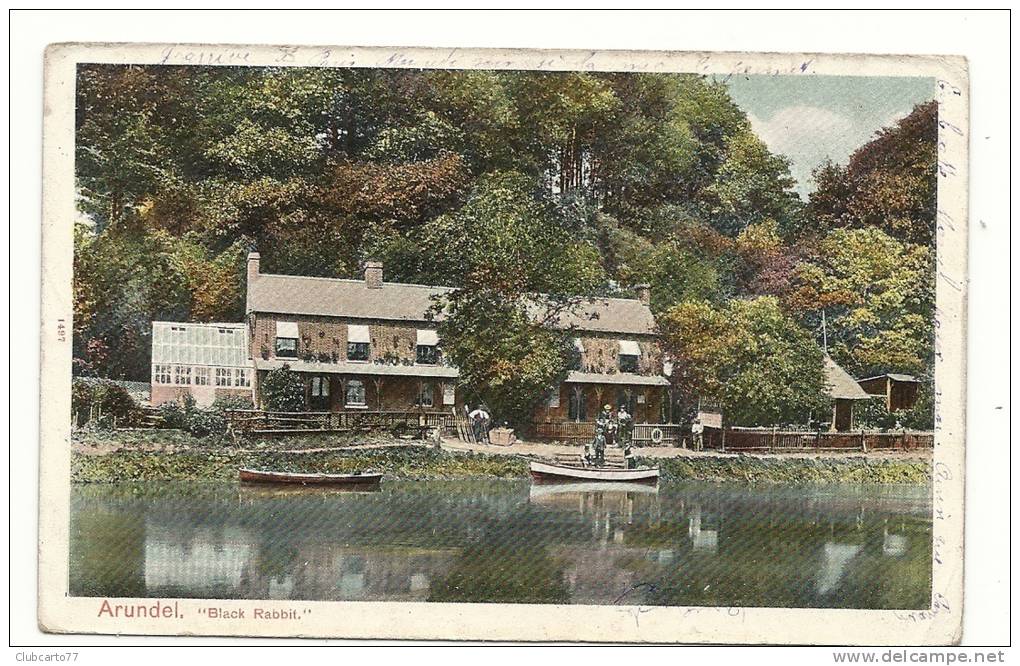 Arundel (Royaume-Uni) : The "Black Rabbit" House In 1905 (lively). - Arundel