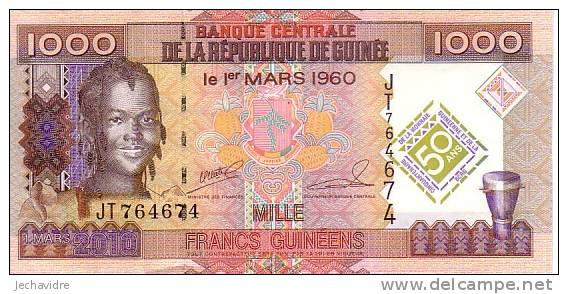 REPUBLIQUE DE GUINEE  1 000 Francs  Daté Du 01-03-2010     ***** BILLET  NEUF ***** - Guinea