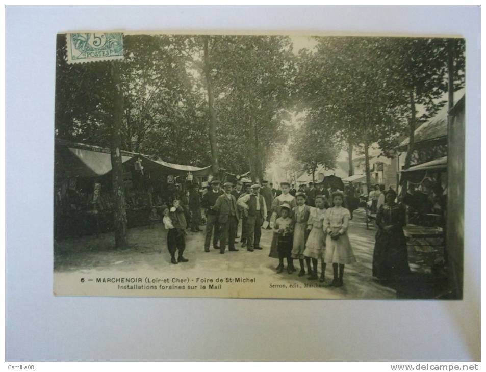 LOIR ET CHER. MARCHENOIR. FOIRE DE SAINT-MICHEL.INSTALLATIONS FORAINES SUR LE MAIL - Marchenoir