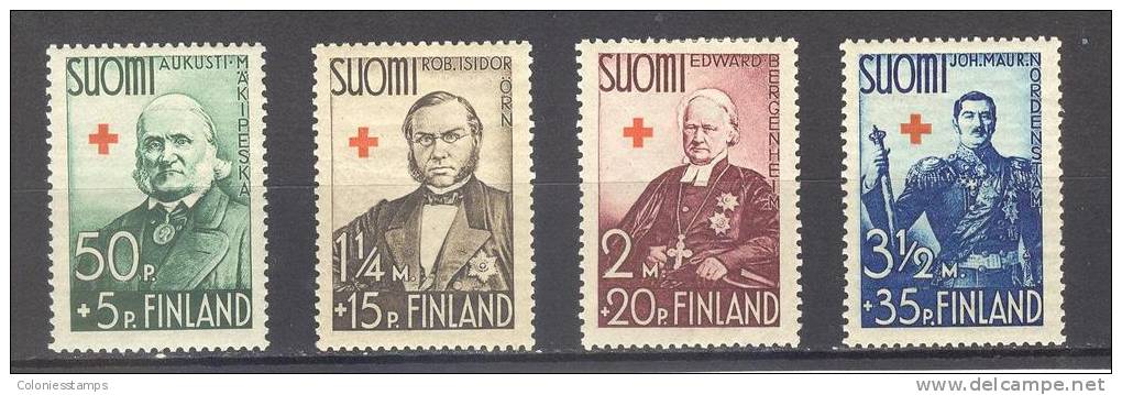 (S0897) FINLAND, 1938 (Finnish Red Cross. Finnish Politicians And Statesmen). Complete Set. Mi ## 204-207. MLH* - Ongebruikt