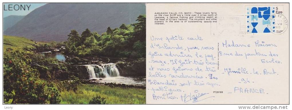 CPSM 10X15 D´IRELAND -AASLEAGH FALLS CO. MAYO -1973 - Mayo