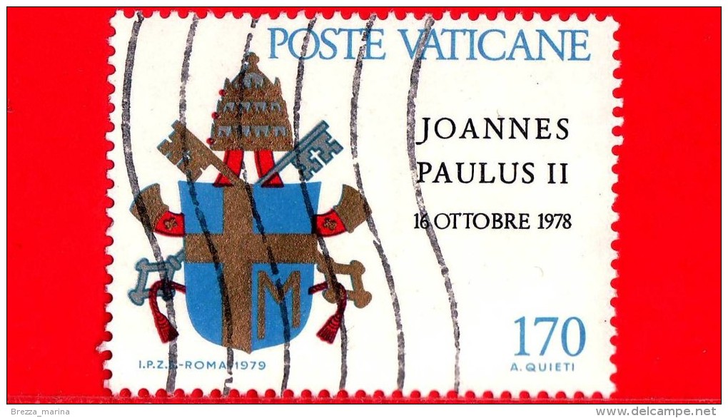 VATICANO  - USATO - 1979 - Inizio Del Pontificato Di Giovanni Paolo II  - 170 L. • Stemma Di Papa Giovanni Paolo II - Gebraucht