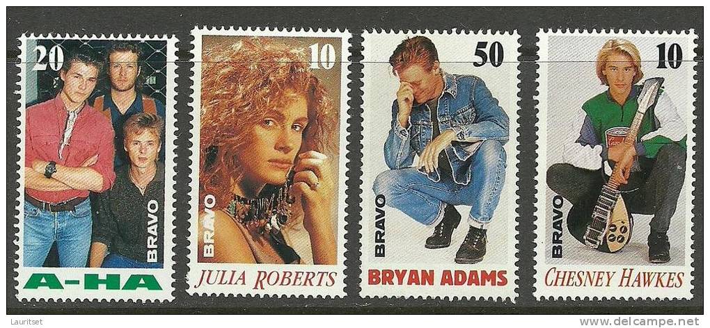 Poster Stamps Von Zeitschrift BRAVO Magazin Germany Julia Roberts Etc - Vignettes De Fantaisie