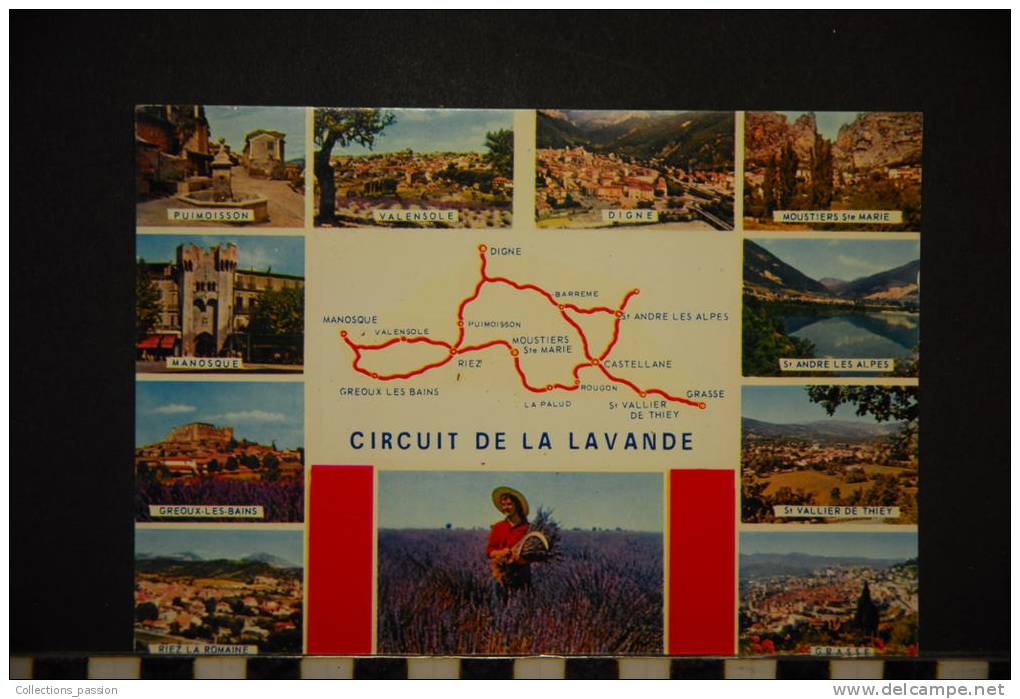 CP, 04, CARTE GEOGRAPHIQUE CIRCUIT DE LA LAVANDE - Carte Geografiche