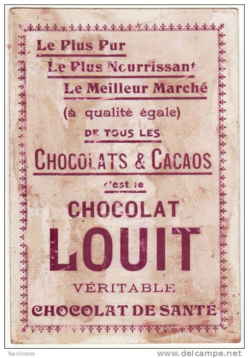 CHROMO Chocolat Louit Bateau Barque Rames Couple - Louit