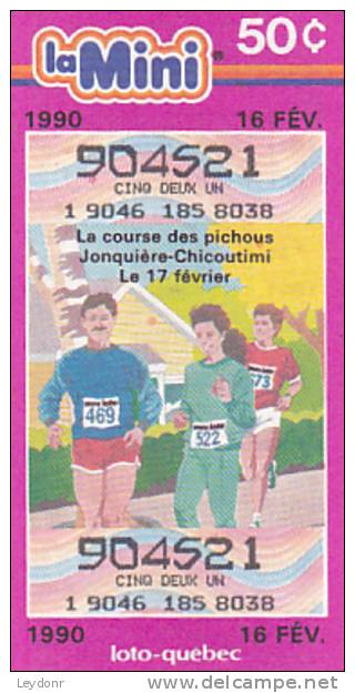 Canada - Quebec - La Mini - Loto - Lottery - 1990 - La Couses Des Pichous Jonquiere - Chicoutimi - Lottery Tickets