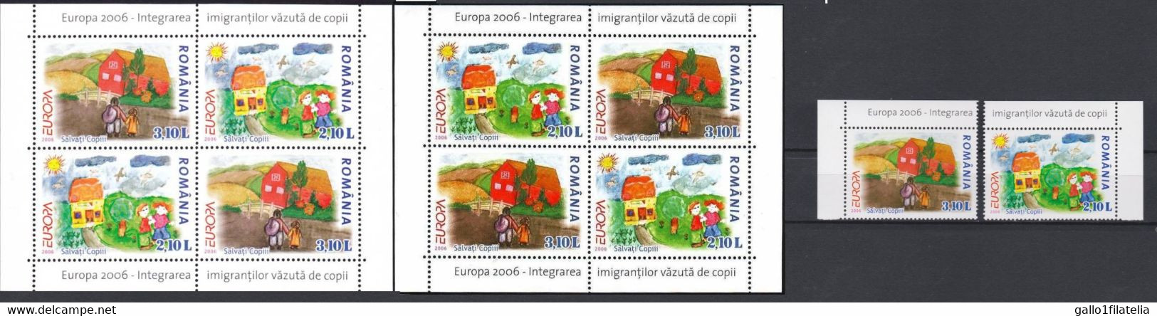 2006 - ROMANIA - EUROPA CEPT INTEGRAZIONE - 2 FOGLIETTI + 2 FRANCOBOLLI. MNH - 2006