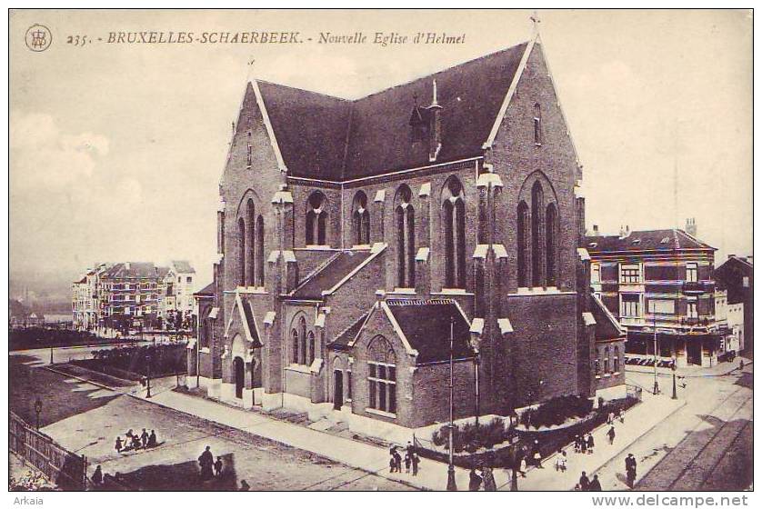 SCHAERBEEK = Nouvelle église D'Helmet - Carte Animée (Walschaerts N° 235) Vierge - Schaerbeek - Schaarbeek