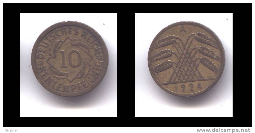 10 REICHPFENNIG 1924  A - 10 Reichspfennig