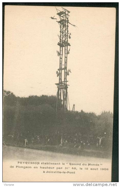 Peyrusson établissant Le Record Du Monde De Plongeon ... Le 15 Août 1908 à Joinville-le-Pont. - High Diving
