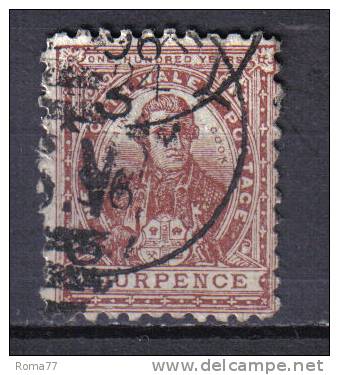 AP1379 - NEW SOUTH WALES , 4 Pence Usato . Dent 11  (S.G. 255c) - Oblitérés