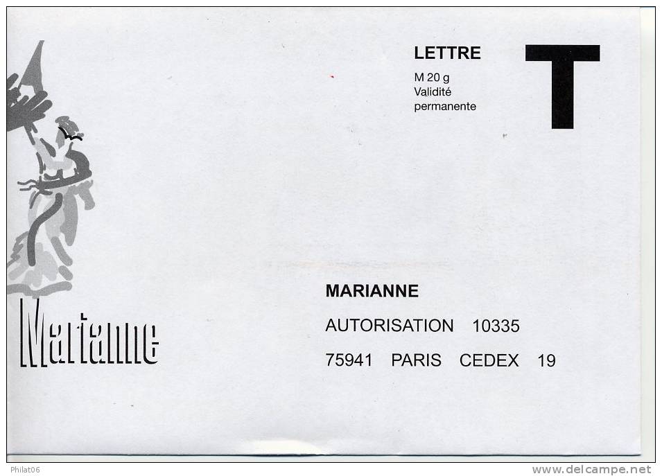 Enveloppe T Marianne - Cards/T Return Covers