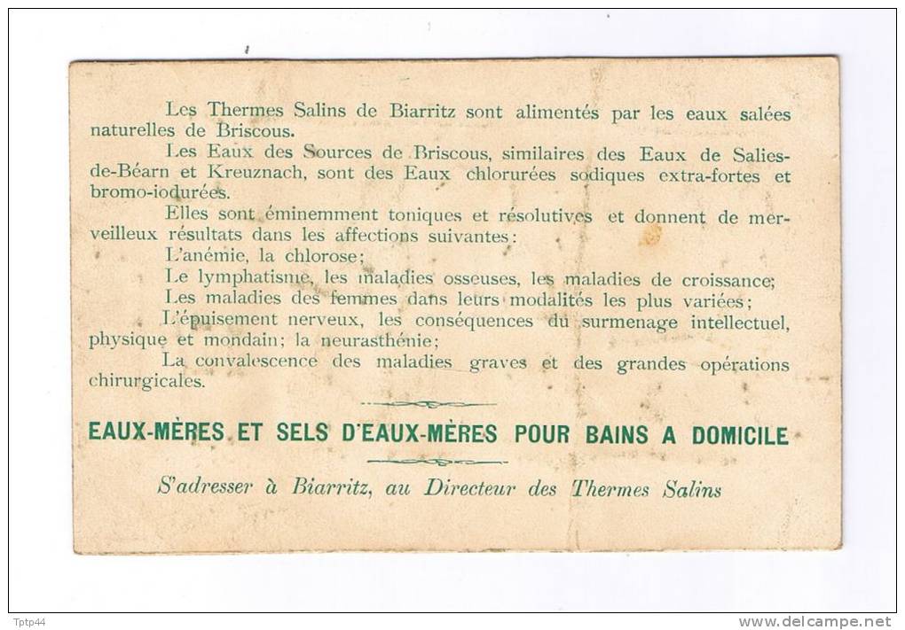 Les Thermes Salins De BIARRITZ   -  Carte De Visite En Relief     -   Bon état - Cartes De Visite