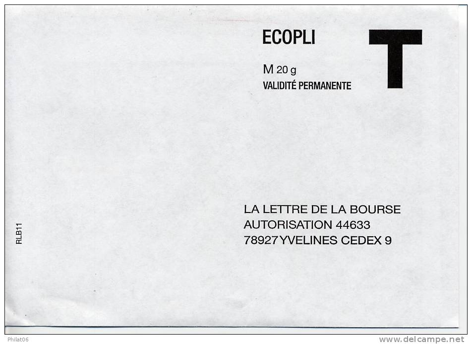 Enveloppe T La Lettre De La Bourse - Karten/Antwortumschläge T