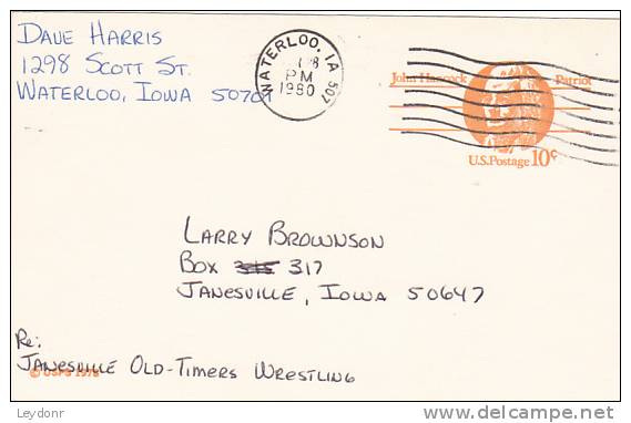 Postal Card - John Hancock  - Janesville Old-Timers Wrestling - 1961-80