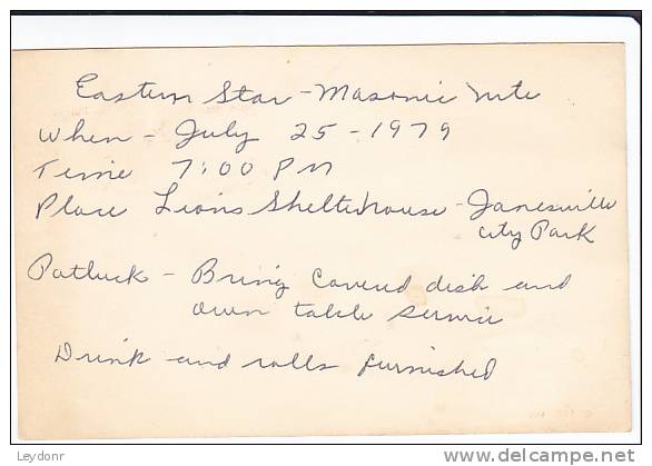 Postal Card - John Hancock  - Eastern Star Masonic Nite - 1961-80