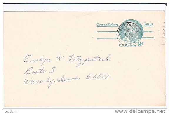 Postal Card - Caesar Rodney - Genealogical Society - 1961-80