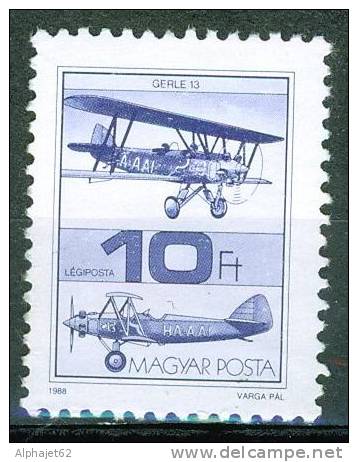 Aviation - Biplan Gerle 13 - HONGRIE - Avion Ancien Hongrois - N° 462 * - 1988 - Unused Stamps