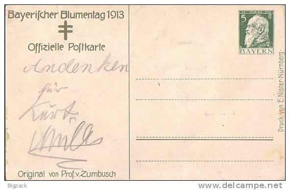 Bayern Privat-Ganzsache Minr.PP 27 Bayrischer Blumentag 1913 - Sonstige & Ohne Zuordnung