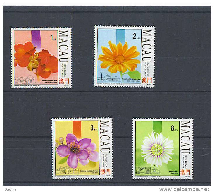 PORTUGAL 1993 Timbres Fleures De Macao Serie Complete NEUF 4 Valeurs - Gebruikt