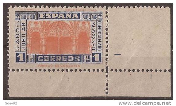 ES835-LA048TRT.España . Spain.Espagne.AÑO JUBILAR SANTO COMPOSTELANO.1937.(Ed 835**()sin Charnela.MAGNIFICO - Theologians