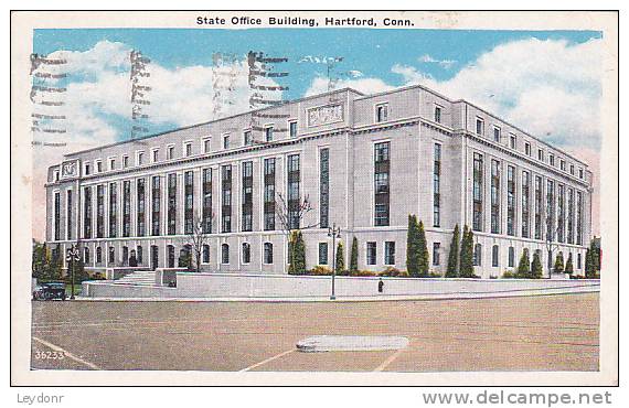 State Office Building, Hartford, Connecticut 1932 - Year In Postmark Is Upside Down - Hartford