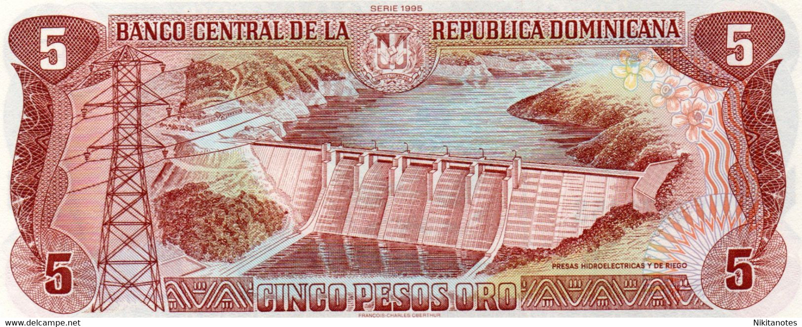 DOMINICAN REPUBLIC 5 PESOS 1995 UNC P 147 - Dominicana