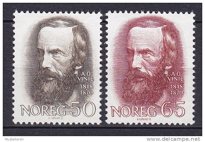 Norway 1968 Mi. 568-69 Aasmund Olavsson Vinje Complete Set MH* - Nuevos