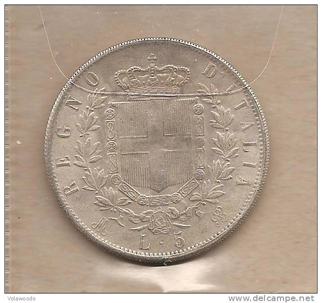 Italia - 5£  Vittorio Emanuele II° - 1873 - Falsa - 1861-1878 : Vittoro Emanuele II