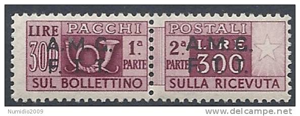 1947-48 TRIESTE A PACCHI POSTALI 300 LIRE 2 RIGHE DIENA MNH ** - RR9208 - Postpaketen/concessie