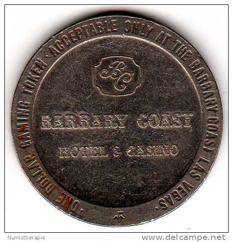 Barbary Coast Hotel & Casino : 1 Dollar  Slot Machine Gaming Token 1979 : Las Vegas - Casino