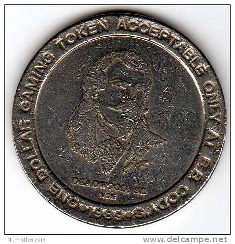 B.B.CODY´S Casino : 1 Dollar  Slot Machine Gaming Token 1989 : Deadwood, South Dakota - Casino