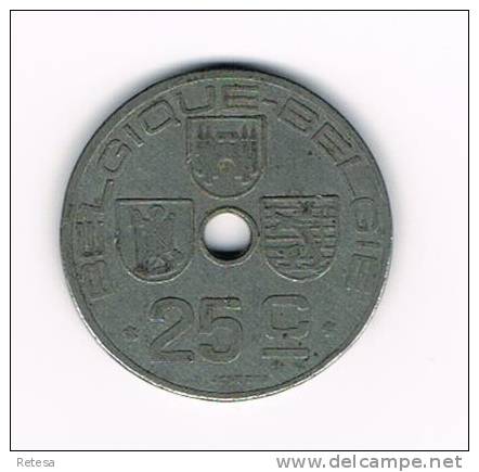 LEOPOLD  III   25 CENTIEM  1943  FR/VL - 25 Centimes