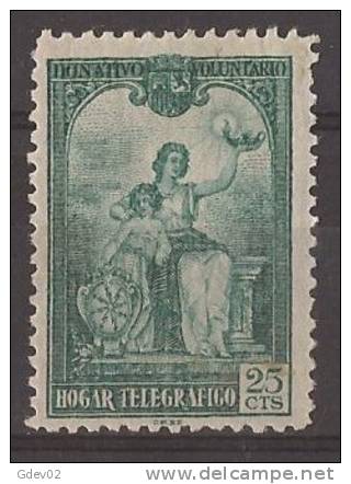 ESBHT11-A716TTE..Spain Espagne.BENEFICENCIA .HOGAR TELEGRA1FICO.937( Ed.11**) Sin Charnela MAGNIFICO RARA - Telegramas