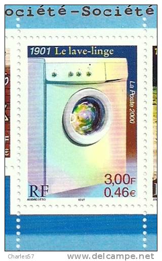 France:n°3351 ** "1901, Le Lave Linge". Cote1,00€ - Nuovi