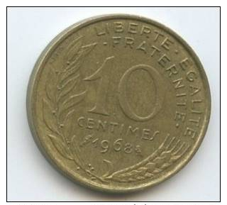 France 10 Centimes 1968 - Sonstige & Ohne Zuordnung