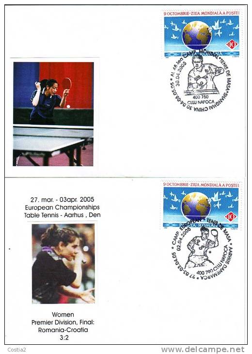 Table Tennis Romania 2 Special Cancels  2005 - Tenis De Mesa