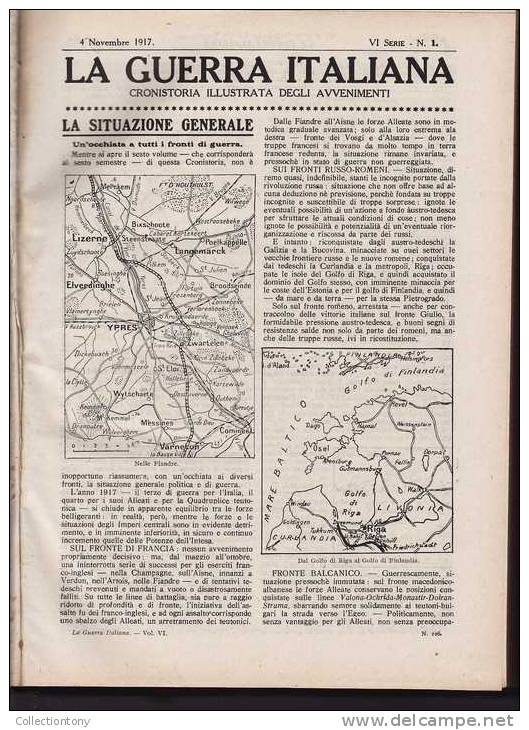 Volume Rilegato Con 25 Fascicoli Di "La Guerra Italiana" Dal N°1 Al N°25-volume Sesto-dal 4/11/1917 Al 21/04/1918 - Alte Bücher