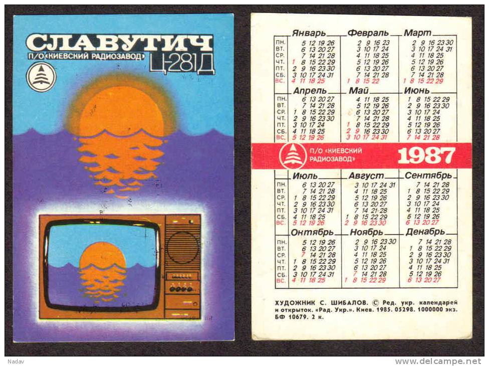 1987,  Calendars  Of USSR- 0144 - Small : 1981-90