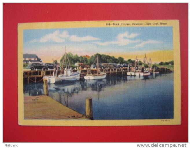 Massachusetts > Cape Cod-- Rock Harbor --Orleans  Linen 1952 Cancel ==   === =ref 312 - Cape Cod