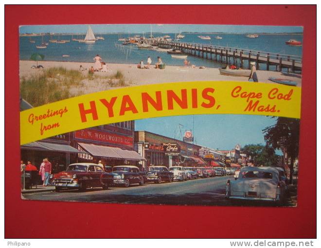 Massachusetts > Hyannis Woolworth Store ---Old Cars 1961 Cancel ==   === =ref 312 - Cape Cod