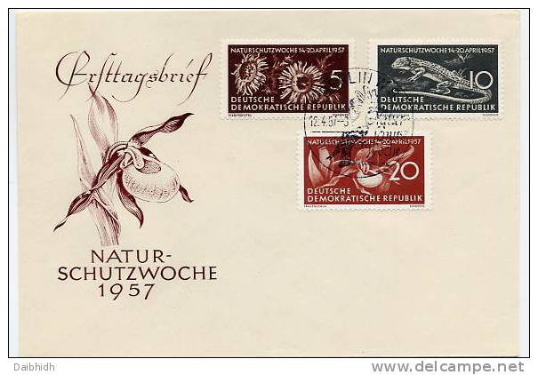 DDR 1957 Nature Protection Week Blank FDC.  Michel 561-63 - Otros & Sin Clasificación