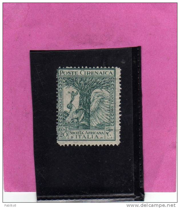 CIRENAICA 1928 SOCIETA´ AFRICANA 20 + 5 C MNH - Cirenaica