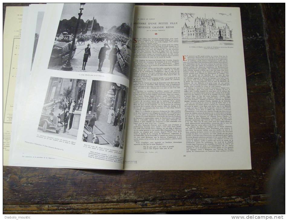 1938 :  Kings And Queens United Kingdom ; Château De GLAMIS ; La Fête Nationale Avec Les ECRIVAINS COMBATTANTS ; - L'Illustration