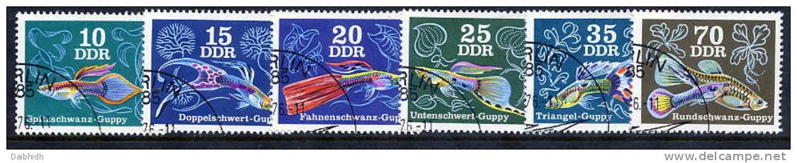 DDR 1976 Tropical Fish Set Used.  Michel 2176-85 - Oblitérés