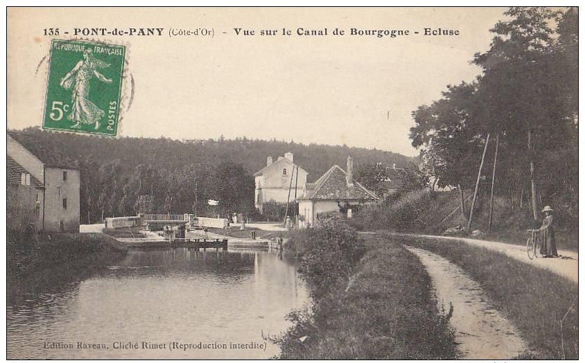 21 PONT De PANY " Le CANAL De BOURGOGNE " ECLUSE Maisons Femme à Vélo Sur Le Chemin - Other & Unclassified