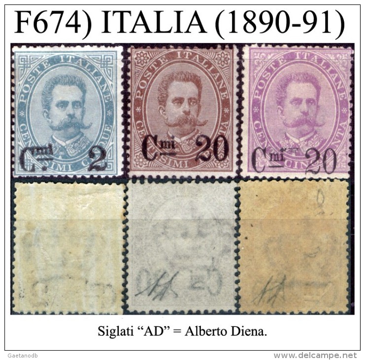 Italia-F00674 - 1890/1891 - Sassone: N.56/58 (+) MLNH - Privi Di Difetti Occulti. - Nuevos