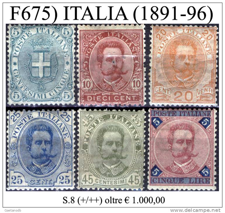 Italia-F00675 - 1891/1896 - Sassone: N.59/64 (++/+) MNH/MLH - Privi Di Difetti Occulti. - Neufs