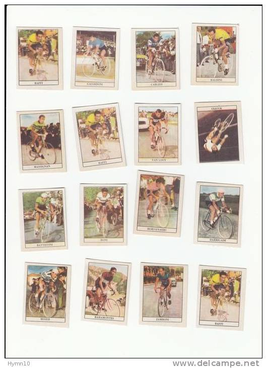 M7C35- Cyclisme 16 Figurines-vraie Photo:MASPES,BALDINI,BAFFI,GAIARDONI,BONI,MOSER,BATTISTINI,VAN LOOY,CARLES - Radsport